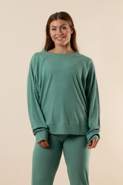 Soft Ribbed Shirt Lenoliumgreen