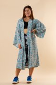 Casul Kimono Flower Blue