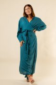 Viskan Kimono Dress Plain Blue