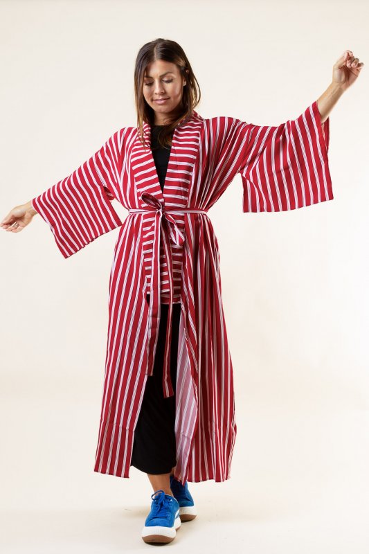Aomori Kimono Stripe Red